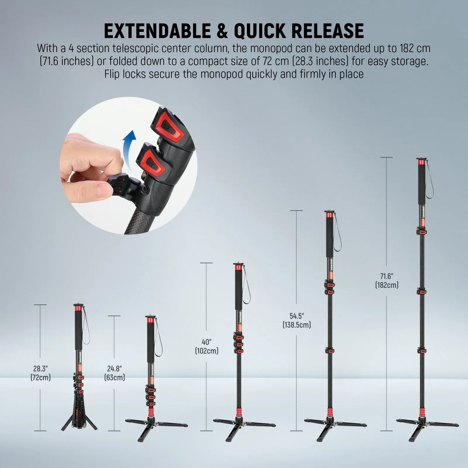 NEEWER TP71 71.6" 182cm Pro Camera Monopod