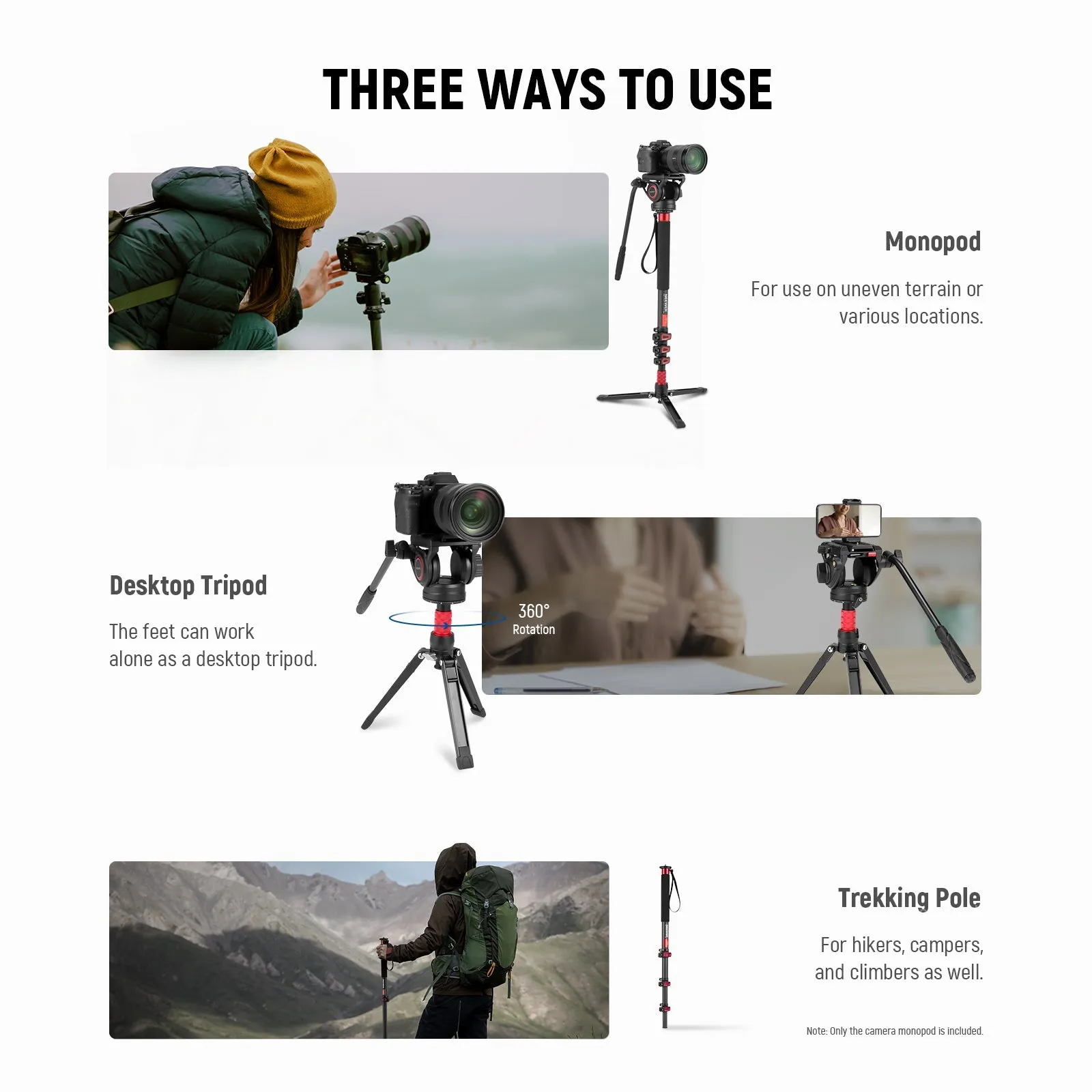 NEEWER TP71 71.6" 182cm Pro Camera Monopod