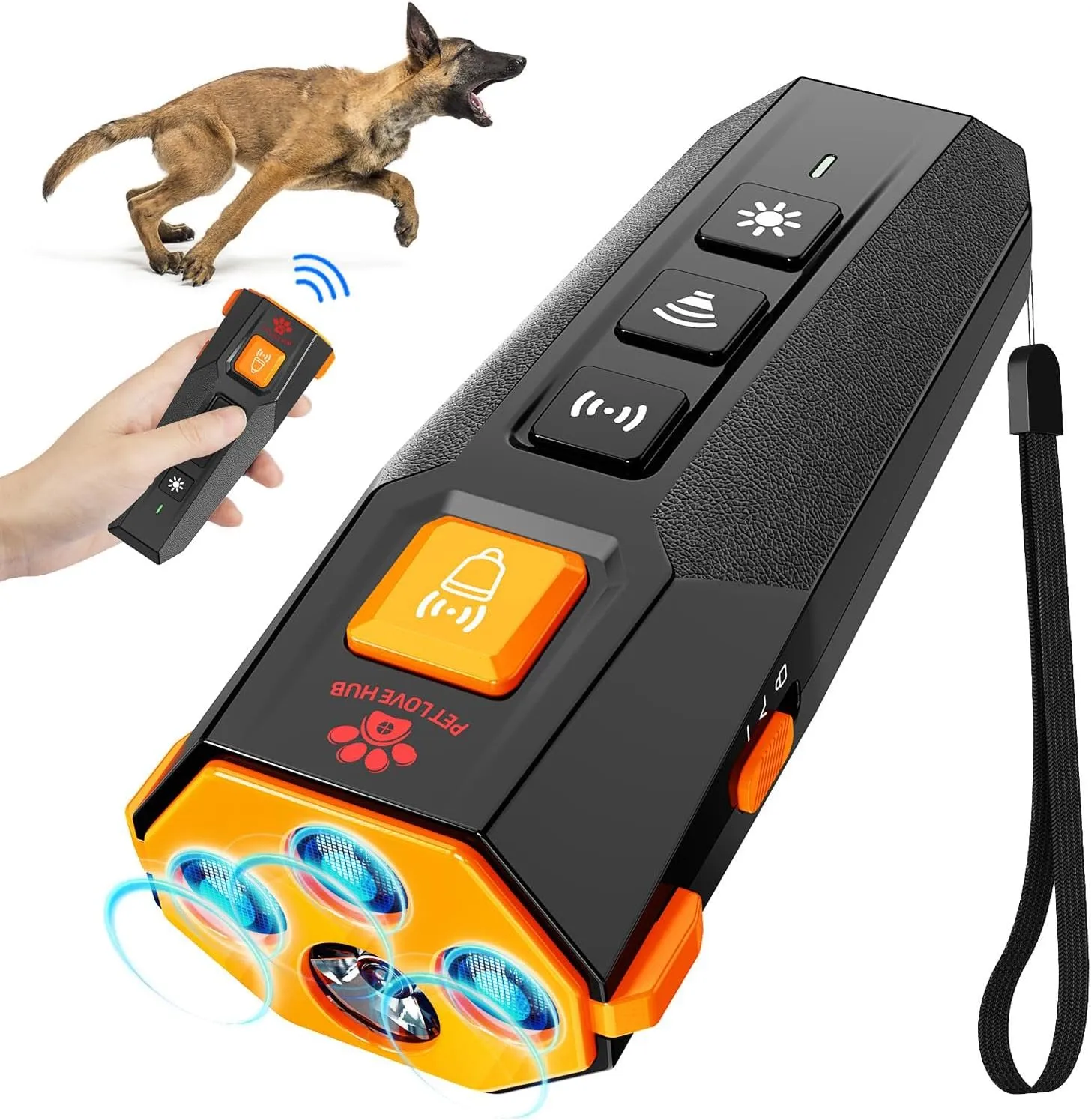 New Dog Bark Deterrent Device Training Stops Bad Behavior | No need yell or swat, Just point to dog (own or neighbor's) Hit button | 23ft Long-range ultrasonic, Alternative to painful dog shock collar