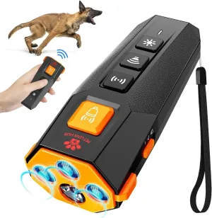 New Dog Bark Deterrent Device Training Stops Bad Behavior | No need yell or swat, Just point to dog (own or neighbor's) Hit button | 23ft Long-range ultrasonic, Alternative to painful dog shock collar