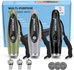 [New Electronic Whistles 3 Pack, Loudest Electric Whistles 3 Tones High Volume Whistle Hand Held for Coaches Referees Training Whistle, Outdoor Hiking Emergency Rescue Whistle Gifts