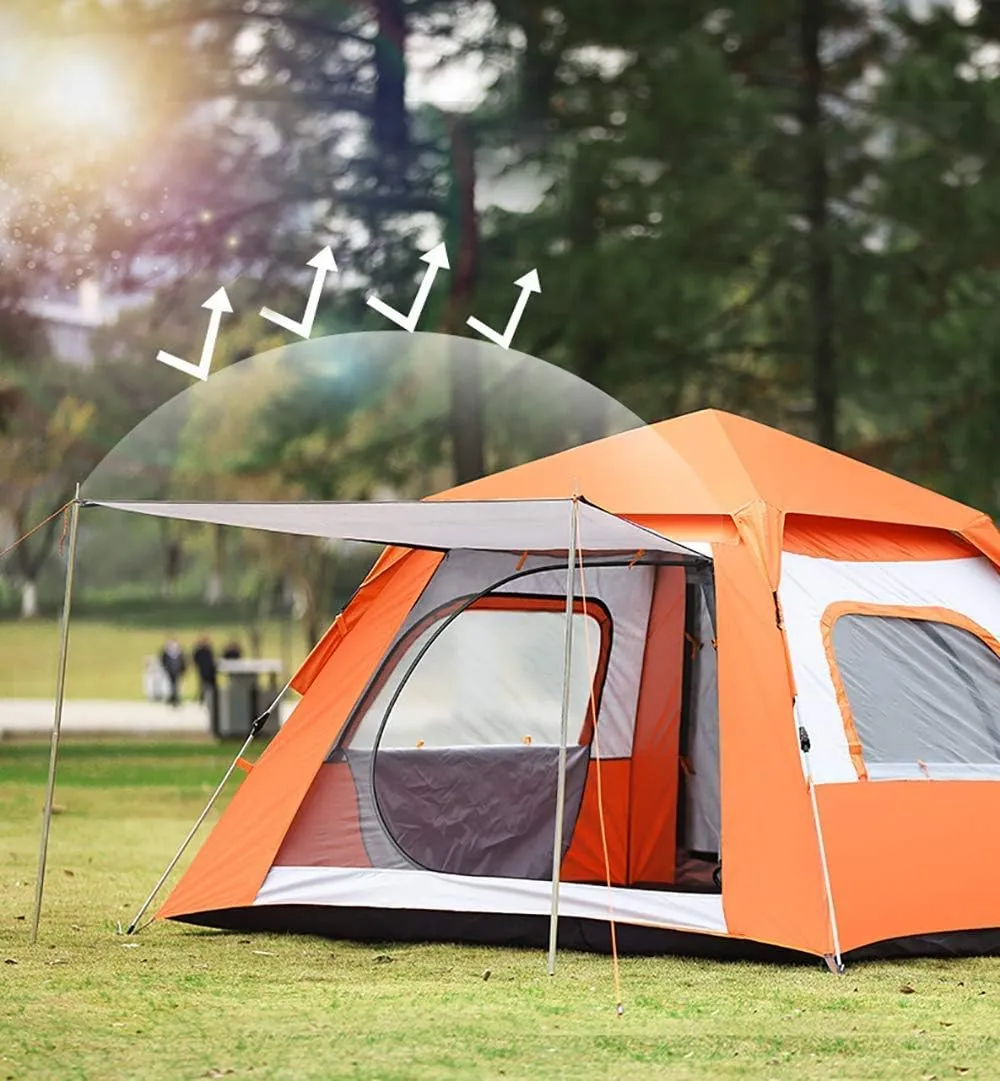 NIEH 3-4 People Camping Tent - Fully Automatic Outdoor Sun Shelter Instant Cabana Portable Waterproof Shade Canopy for Family Vacation