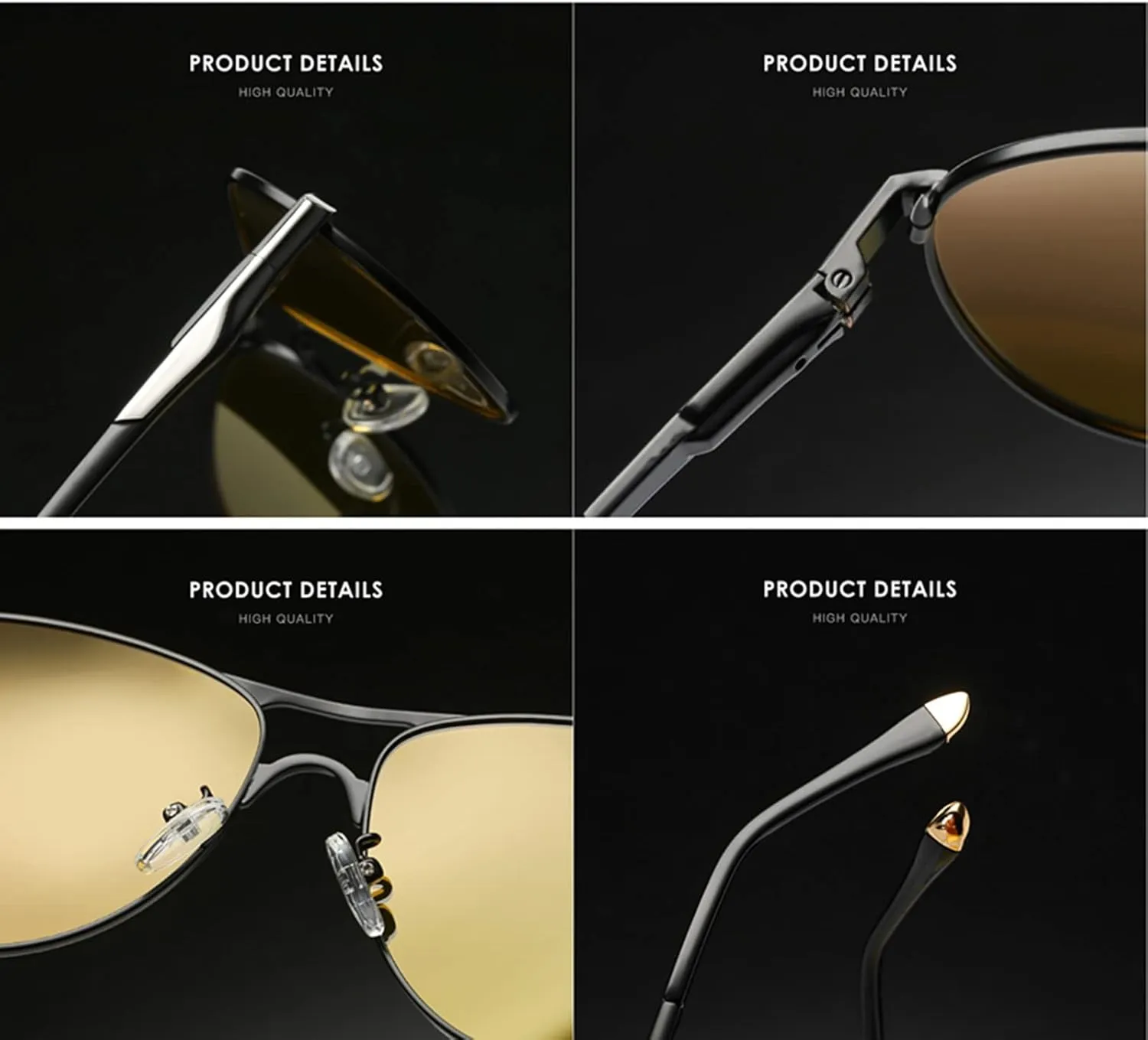 Night Driving Glasses Men Women - Anti-Glare Polarized UV400 Yellow Safety Night Vision Glasses for Driving Fishing