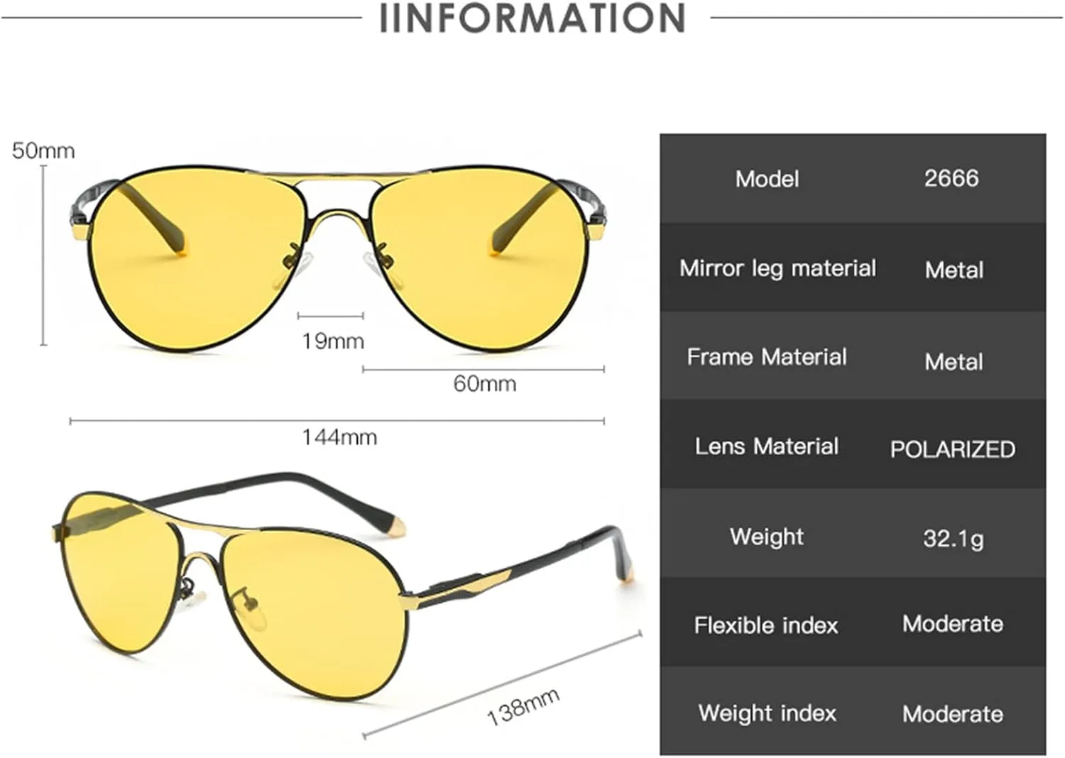 Night Driving Glasses Men Women - Anti-Glare Polarized UV400 Yellow Safety Night Vision Glasses for Driving Fishing
