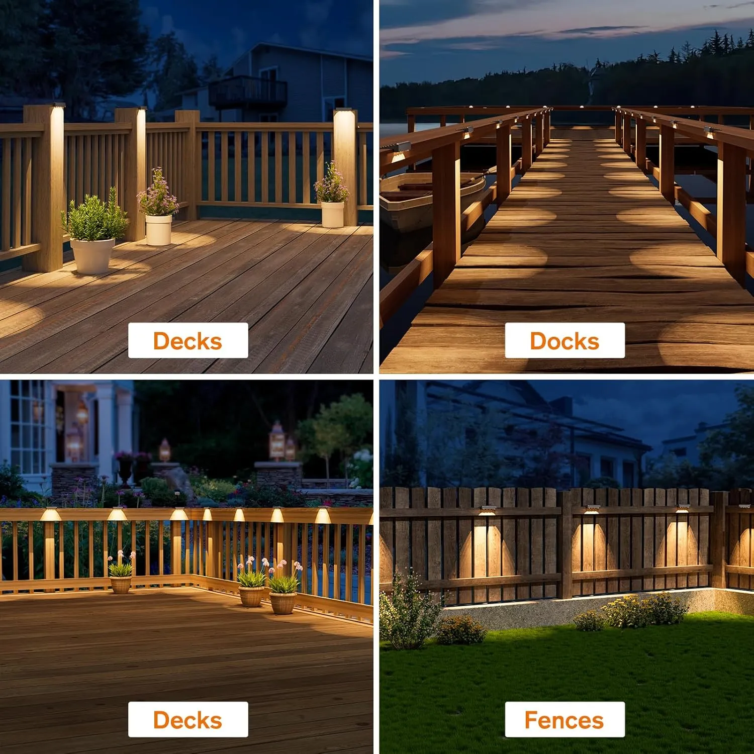 NIORSUN Solar Deck Lights Outdoor 12 Pack, IP65 Waterproof Large Size LED Stair Lights with Lenses, Auto ON Off Warm White Step Lights for Outside, Deck, Patio, Fence, Yard, Pathway and Railing Decor