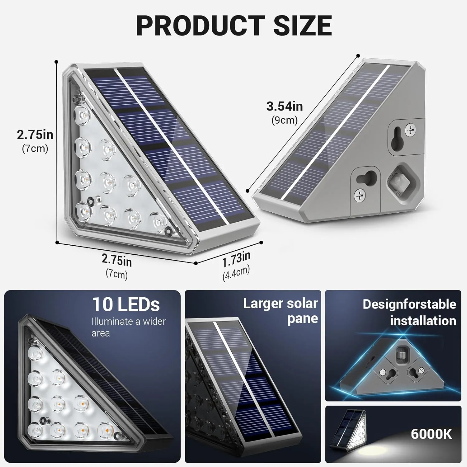 NIORSUN Solar Stair Lights, 24 Pack Auto On/Off Step Lights for Outside, Cool White