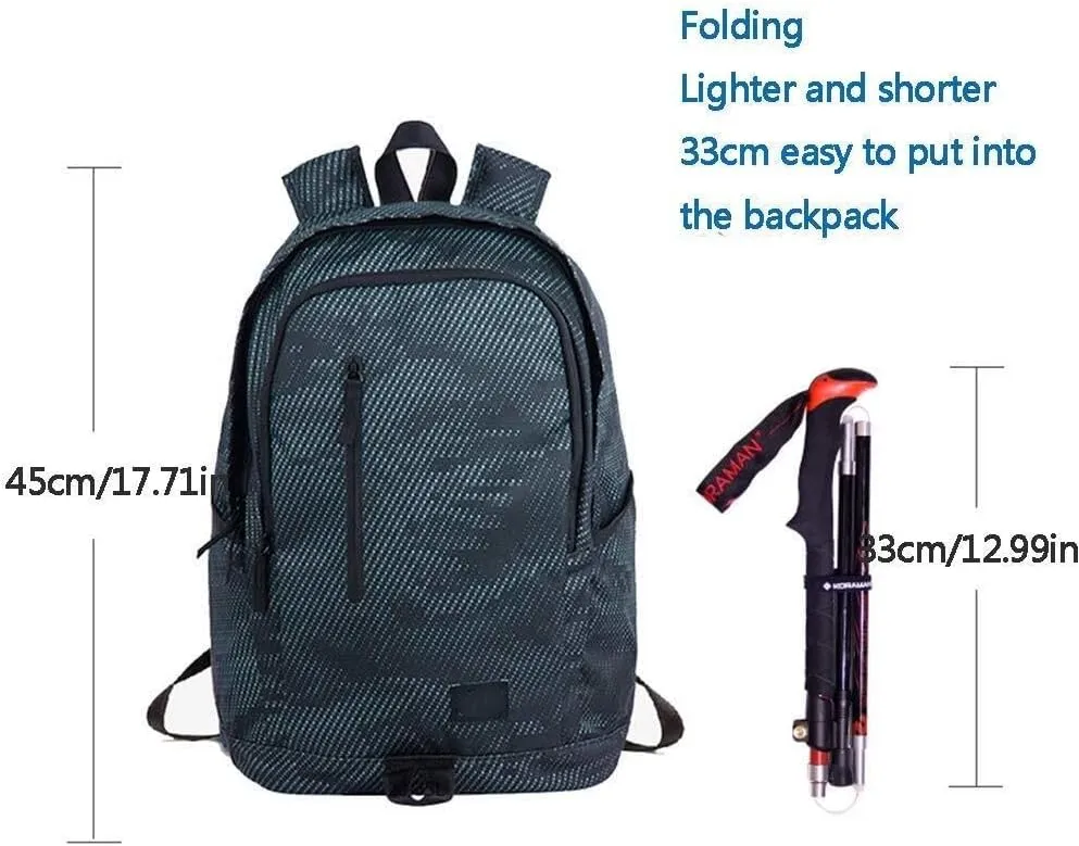 Nordic Walking Trekking Poles - Antishock & Quick Lock System, Telescopic Collapsible Ultralight for Hiking, Camping, Backpacking & Walking