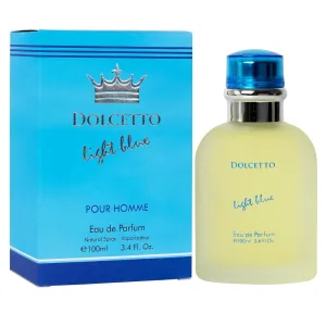 NovoGlow Dolcetto Light Blue Eau De Parfum for Men 3.4 Fl. Oz. 100ml Refreshing Combination of Woody Floral & Aquatic Fragrance - Scent Lasts All Day A Gift for Any Occasion