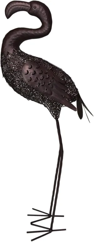 Oakland Living AZ650251-FLAMINGO-HB Flamingo Animal Solar Light Statue, Hammer Tone Bronze