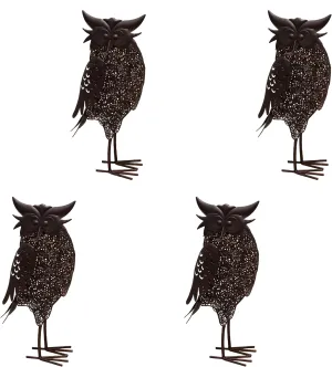 Oakland Living AZ650259-OWL-4-HB Owl Animal Solar Light Statue, Hammer Tone Bronze