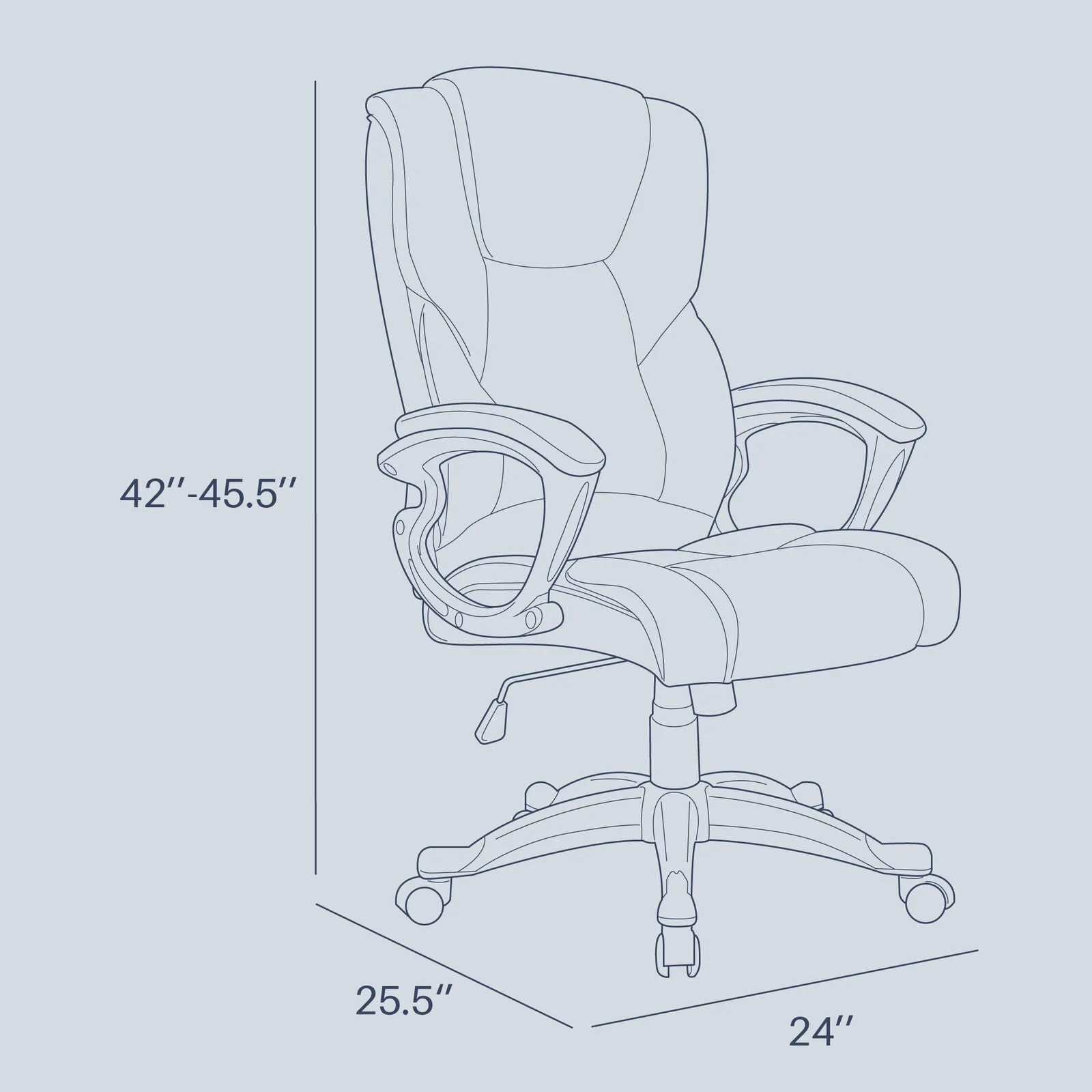 Office Desk Chair - Ergonomic High Back Executive Chair - Black