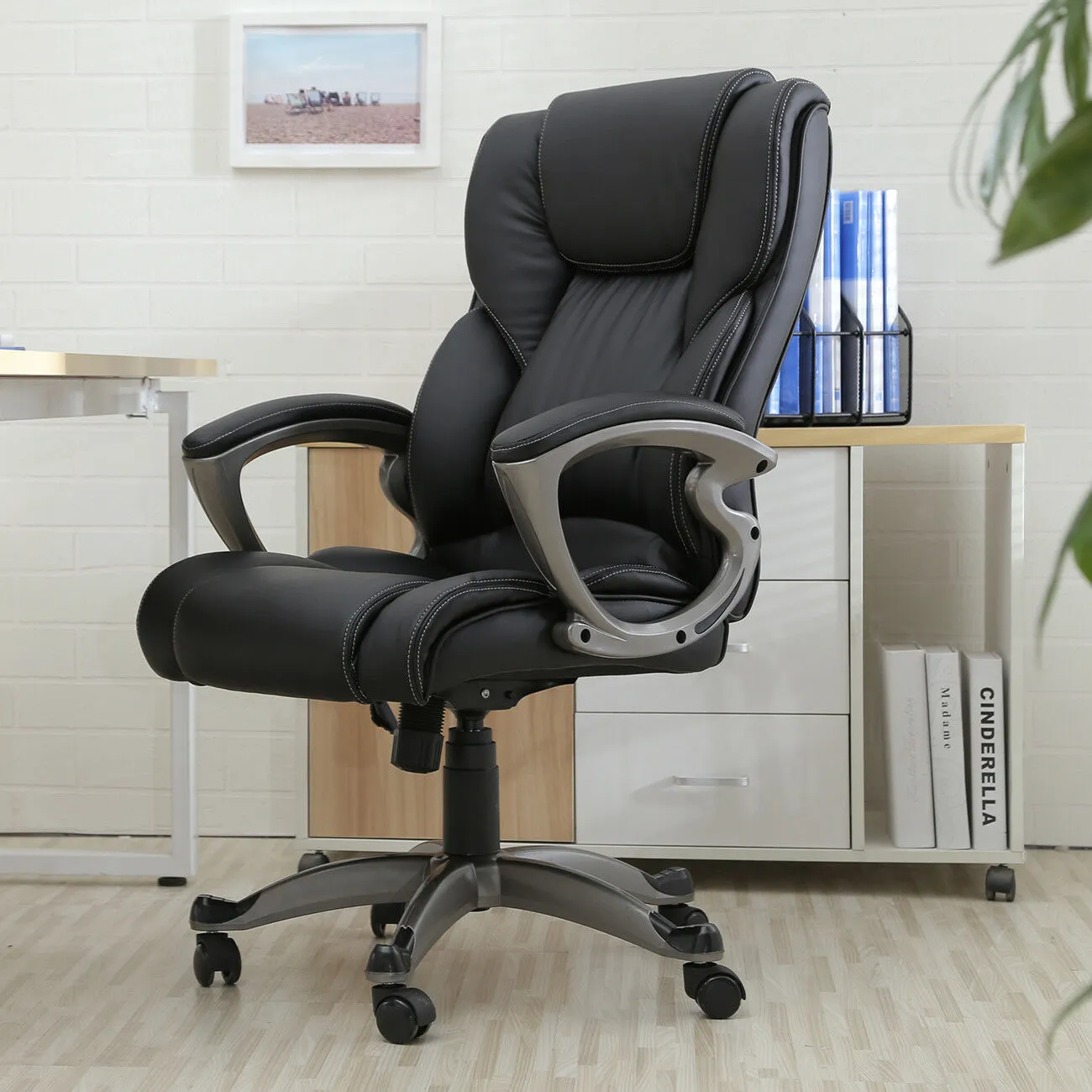 Office Desk Chair - Ergonomic High Back Executive Chair - Black