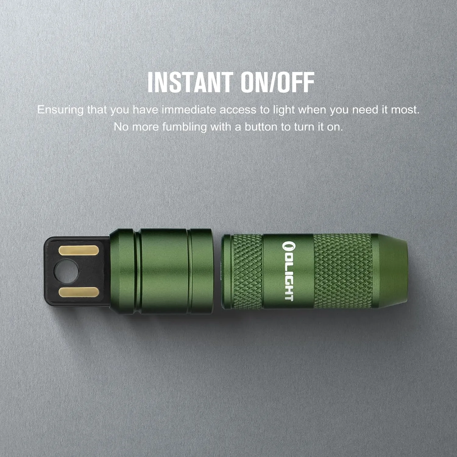 OLIGHT IMINI 2 EDC Rechargeable Keychain Flashlight, 50 Lumens Compact and Portable Mini LED Keyring Lights with Built-in Battery Ideal for Everyday Carry and Emergencies (OD Green)