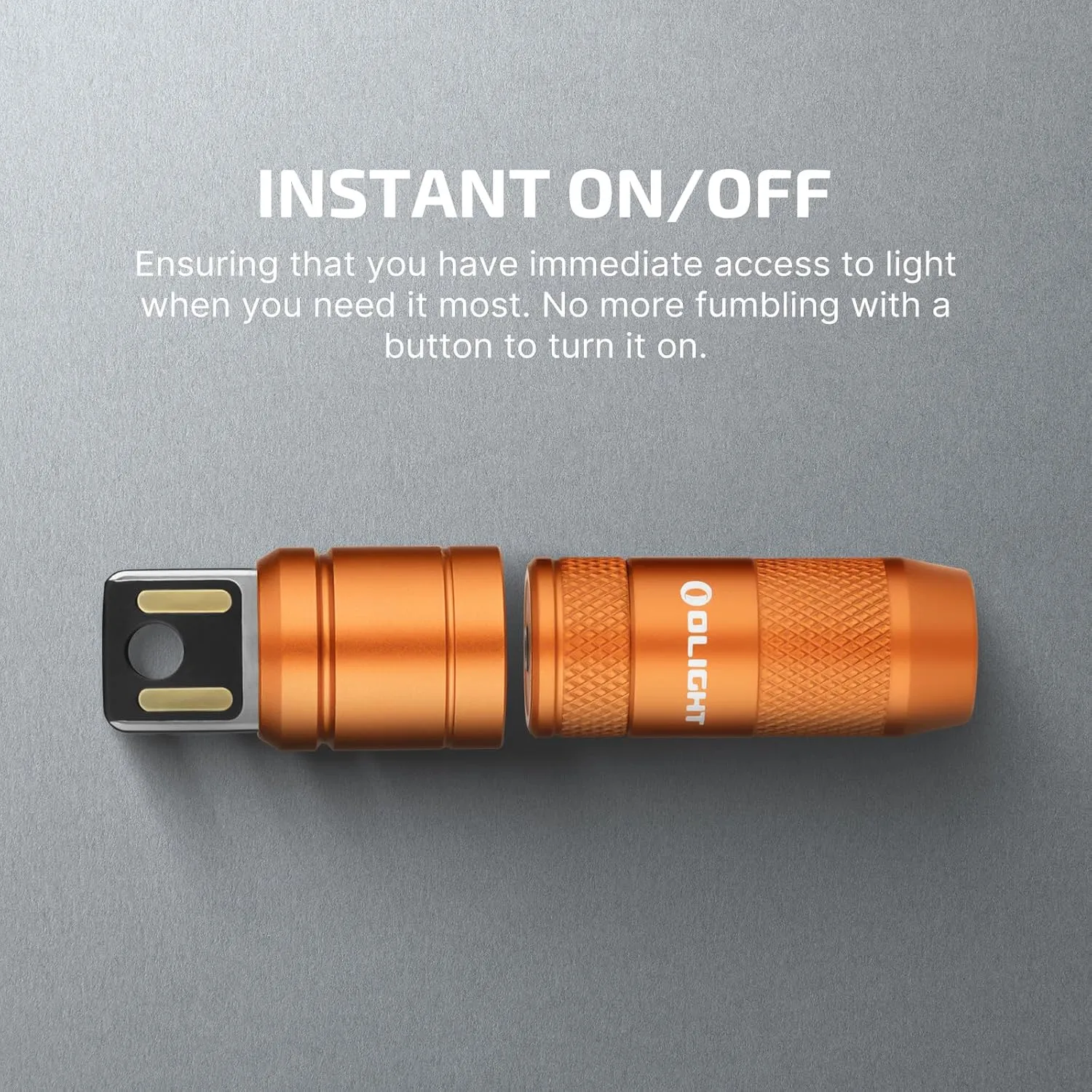 OLIGHT IMINI 2 EDC Rechargeable Keychain Flashlight, 50 Lumens Compact and Portable Mini LED Keyring Lights with Built-in Battery Ideal for Everyday Carry and Emergencies (Orange)