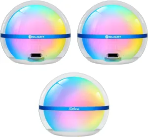 OLIGHT Sphere Smart Night Light, 75 lumens Stepless Dimming with Sphere C 2-Pack Rechargeable USB-C Nursery lamp