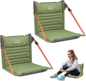ONTYZZ Inflatable Portable Stadium Seat Waterproof Cushion with Backrest Lightweight Padded Seat Cushion for Camping