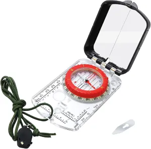 Orienteerings Map Compasses Sighting Glass Compasses with Adjustable Declination,Clinometer and LED Light Camping Compas