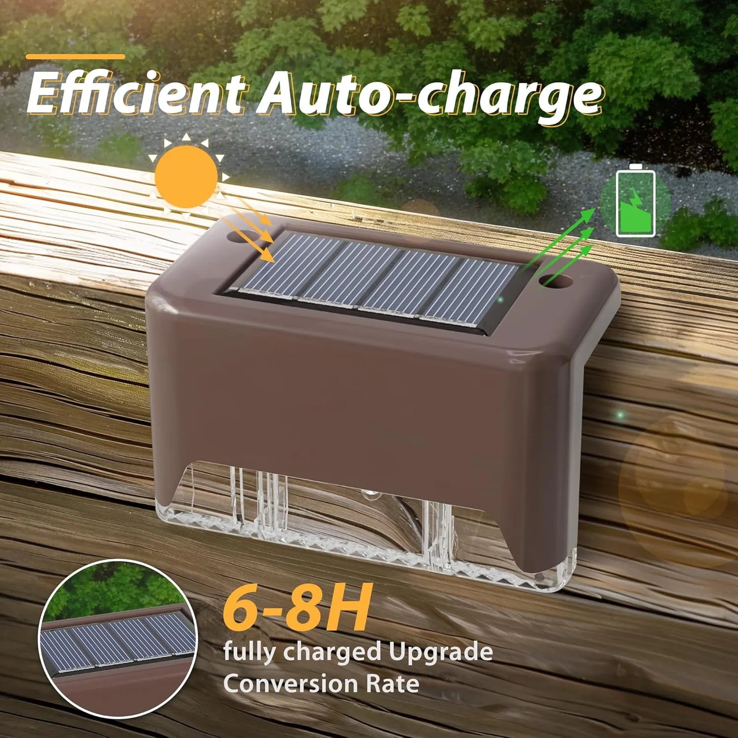 Otdair Solar Deck Lights - 16 Waterproof LED Solar Step Lights for Deck, Stairs, Yard, Patio, and Pathway (Cold White)
