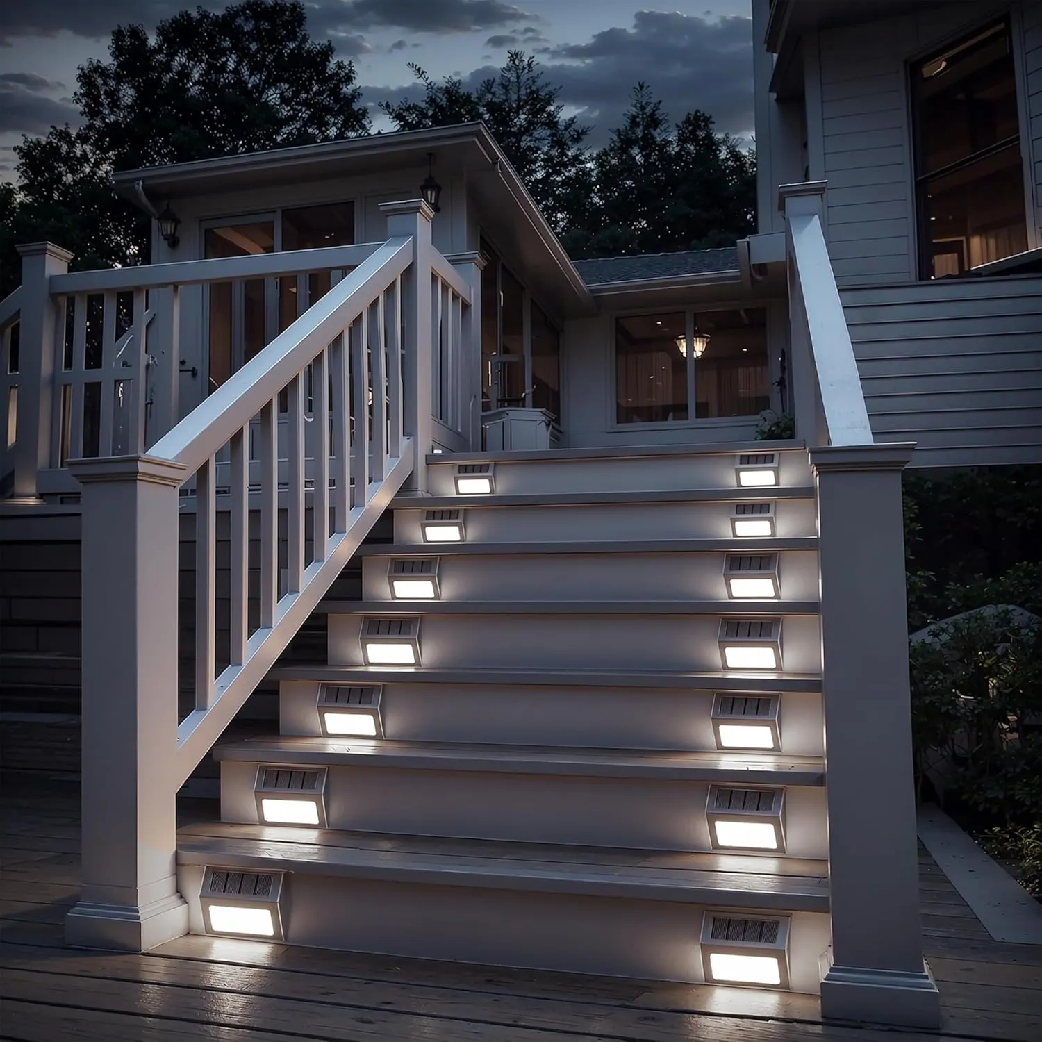 Otdair Solar Lights Outdoor Waterproof, Solar Fence Lights Auto On/Off, Bright LED Outdoor Lighting for Fence, Patio, Deck, Garden, Pathway