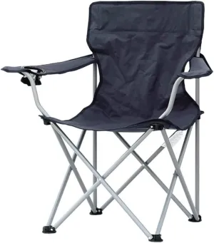 Outdoor Camp Chairs, Padded Camping Chairs Outdoor Folding Armchair with Cup Holder Beach Fishing Chair Portable Leisure High Backrest Chair Lawn Chairs Adults(Black)
