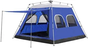 Outdoor Camping Tents, 5-6 Person Automatic Tent, Instant Cabana Waterproof Shade Canopy Tarp for Wilderness Survival Mountaineering,Blue