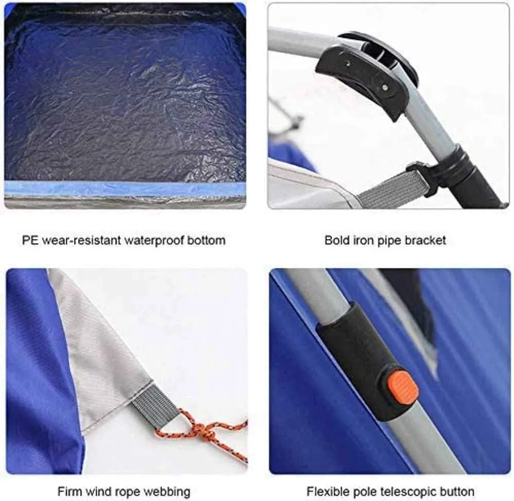 Outdoor Camping Tents, 5-6 Person Automatic Tent, Instant Cabana Waterproof Shade Canopy Tarp for Wilderness Survival Mountaineering,Blue