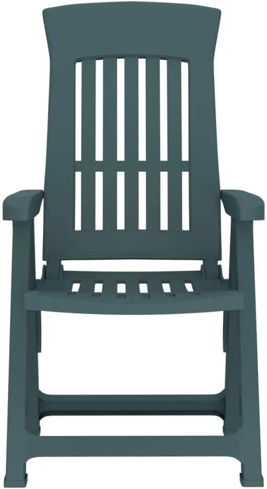 Outdoor Furniture Outdoor Chairs Front Porch Decor Patio Reclining Chairs 2 pcs Green PP