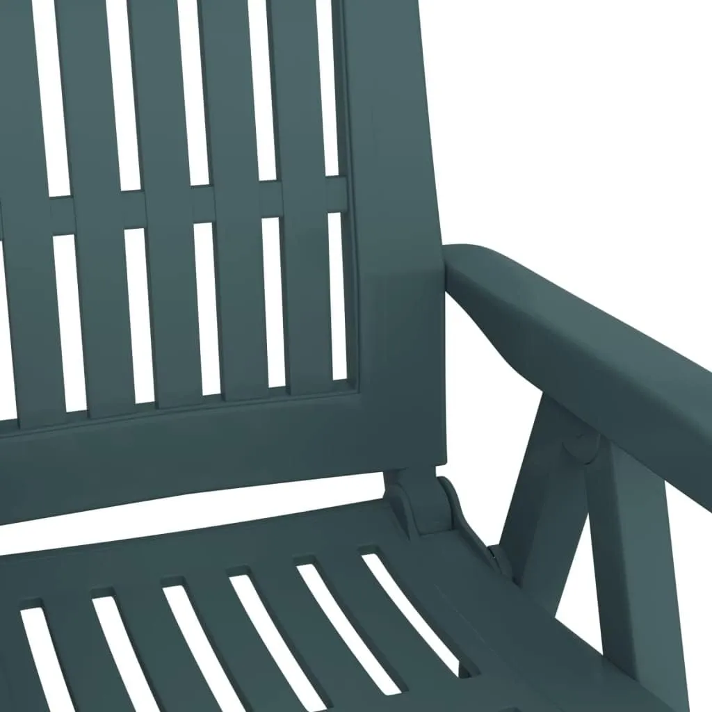 Outdoor Furniture Outdoor Chairs Front Porch Decor Patio Reclining Chairs 2 pcs Green PP