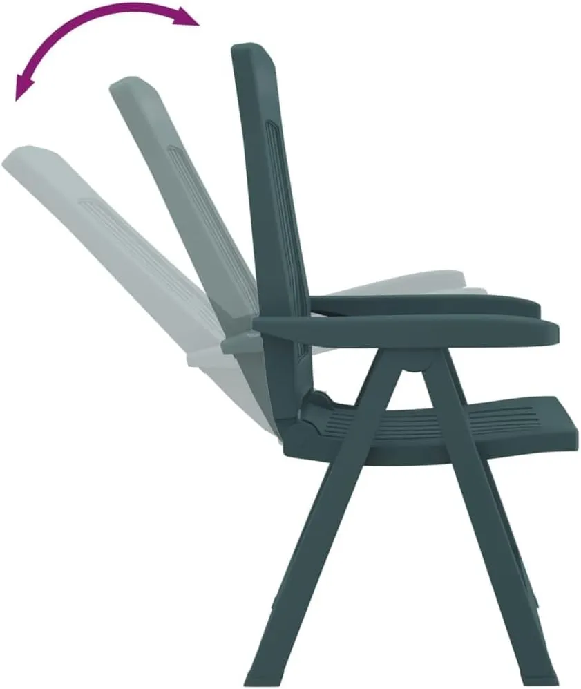 Outdoor Furniture Outdoor Chairs Front Porch Decor Patio Reclining Chairs 2 pcs Green PP