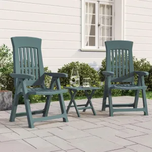 Outdoor Furniture Outdoor Chairs Front Porch Decor Patio Reclining Chairs 2 pcs Green PP