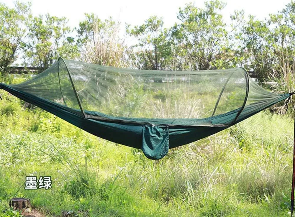 Outdoor Hammock with Mosquito Net Ultralight and Portable Camping Hammocks for Hiking Backpacking Travel Beach Yard