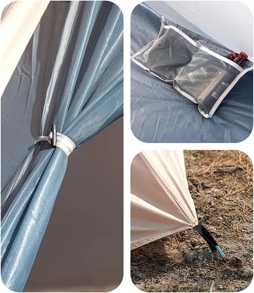 Outdoor Indian Tent Ultralight Teepee Tent Family Pyramid Tent for Backpacking, Camping, Hiking, Bushcraft, Travel, Winter Camping (Khaki 460X460X300C