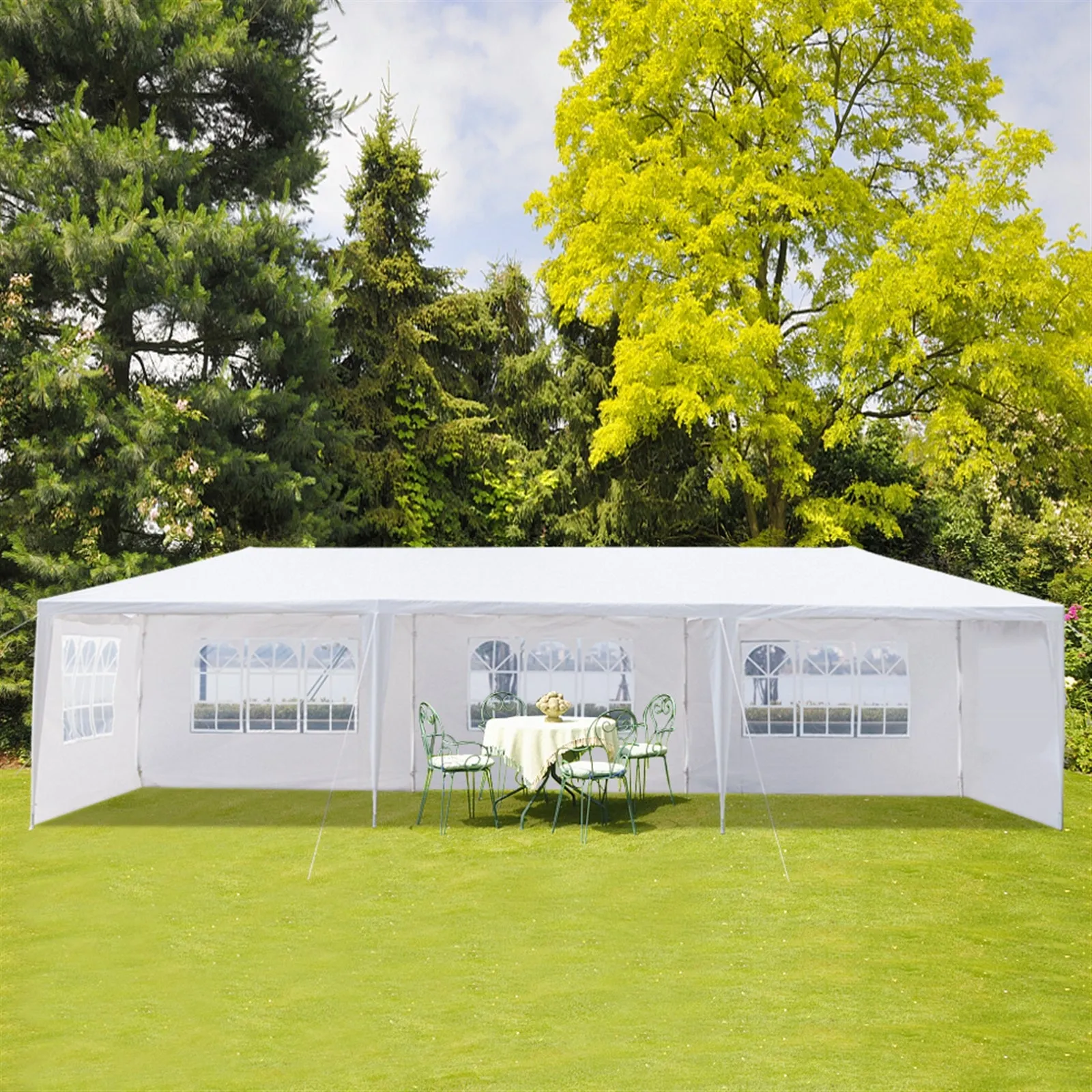 Outdoor Side Walls Canopy Tent 10' x 30' Five Sides Waterproof Tent with Spiral Tubes