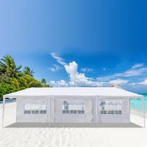 Outdoor Side Walls Canopy Tent 10' x 30' Five Sides Waterproof Tent with Spiral Tubes