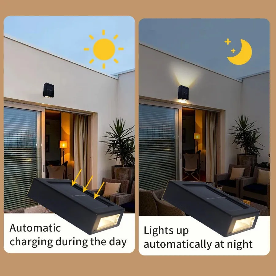 Outdoor Solar Wall Lamp: LED Solar Wall Washer Light, Waterproof and Up/Down Lighting for Garden, Street, and Landscape