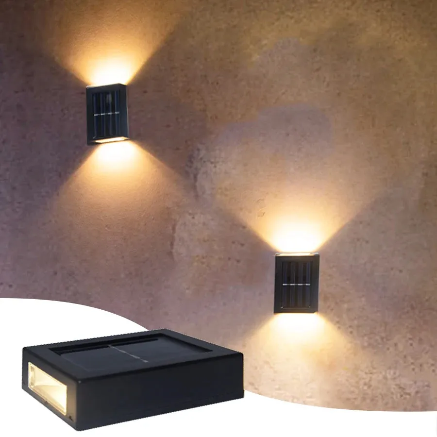 Outdoor Solar Wall Lamp: LED Solar Wall Washer Light, Waterproof and Up/Down Lighting for Garden, Street, and Landscape