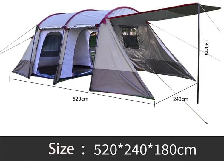 Outdoor Tent,Tent for 6-8 Campers, Two Rooms, Windproof and Mosquito Repellent, Travel Outdoor Tent