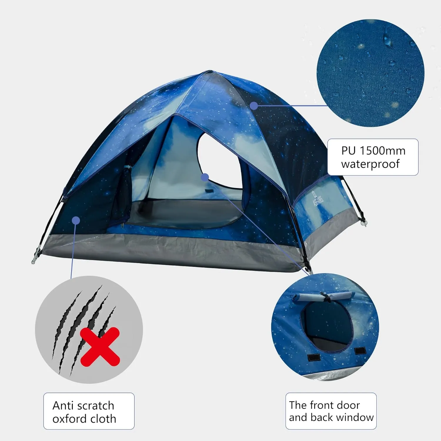 Outdoor Waterproof Pet Camping Tent, Cave Bed for Indoor Cats and Small Dogs, Portable Cat House Dog House, 39.3x39.3x23.6'', Navy Blue, L.