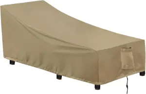 OutdoorLines Outdoor Waterproof Patio Chaise Lounge Chair Cover - UV Resistant Lounger Covers Heavy Duty Weatherproof Patio Sofa Furniture Covers, 1 Pack, 68Wx30Dx30H Inches, Camel