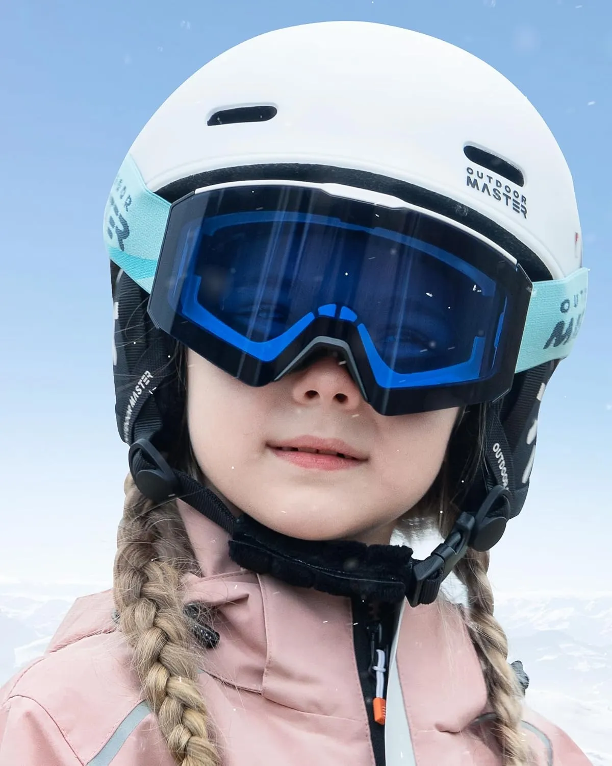 OutdoorMaster Falcon Kids Ski Goggles-Magnetic Interchangeable Lens, Anti Fog UV Protection OTG Snowboard Goggles for Youth