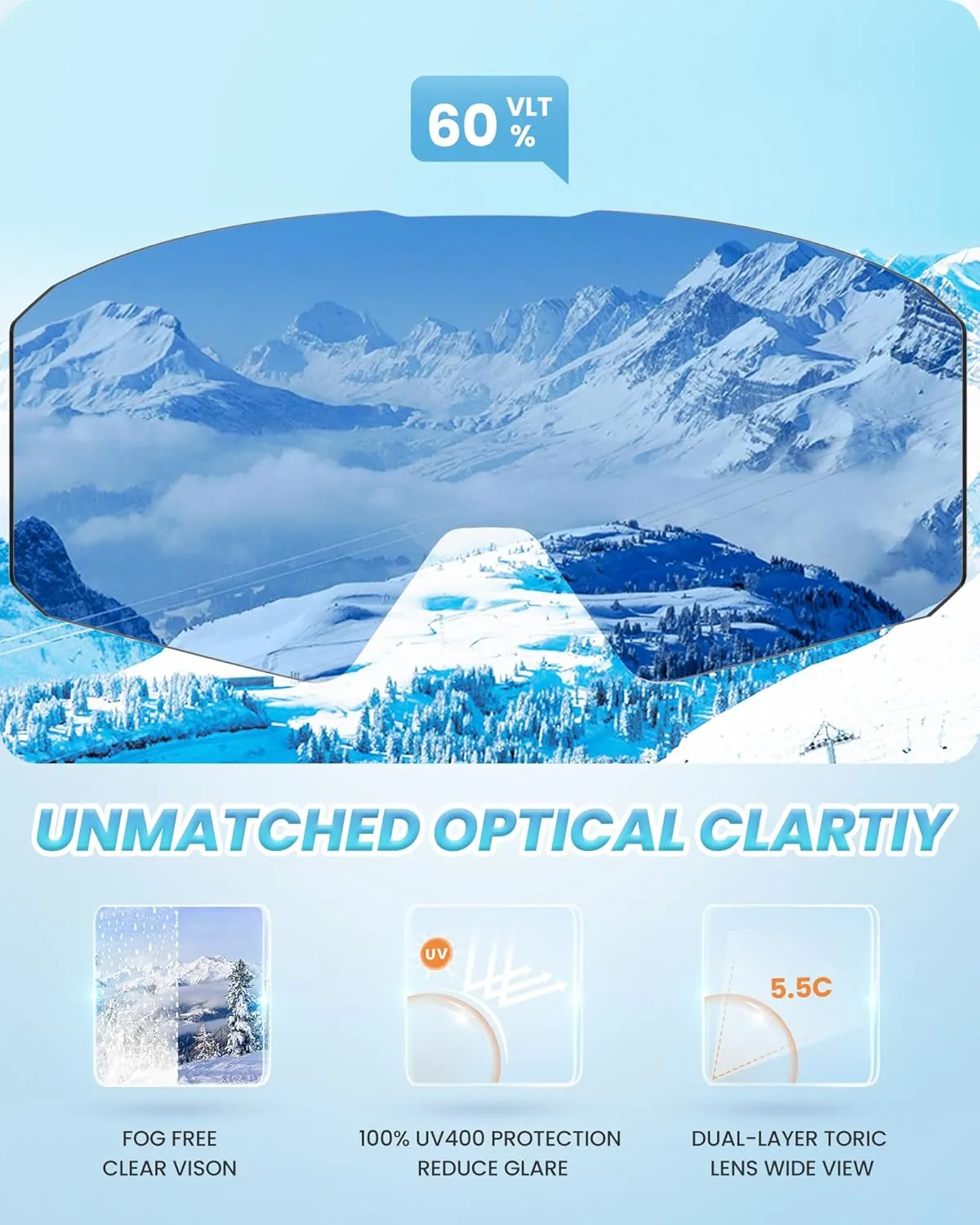 OutdoorMaster Falcon Kids Ski Goggles-Magnetic Interchangeable Lens, Anti Fog UV Protection OTG Snowboard Goggles for Youth