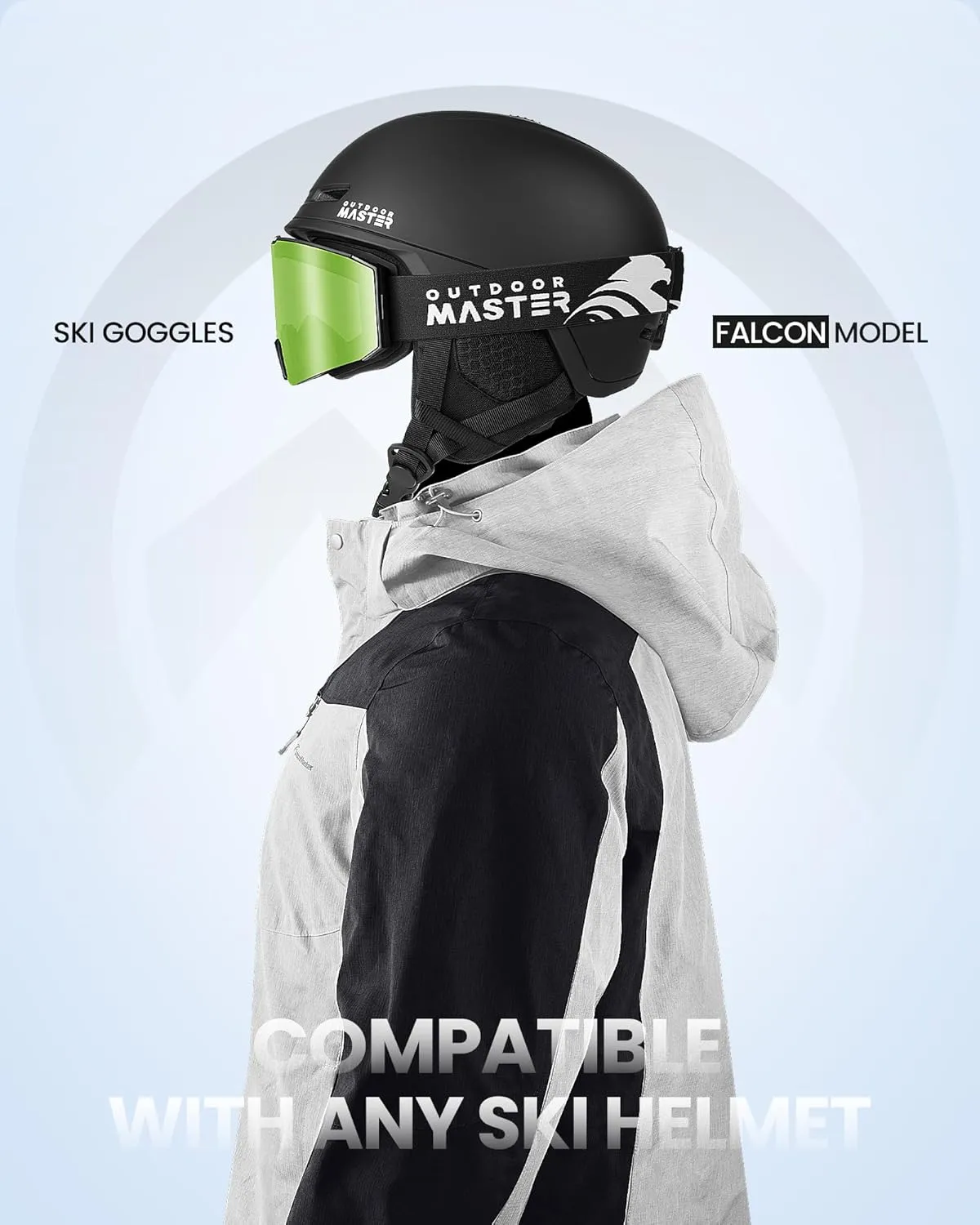 OutdoorMaster Falcon Ski Goggles Lens by ZEISS, OTG Snowboard Goggles Anti-fog, Magnetic Interchangeable Lens, Snow Goggles