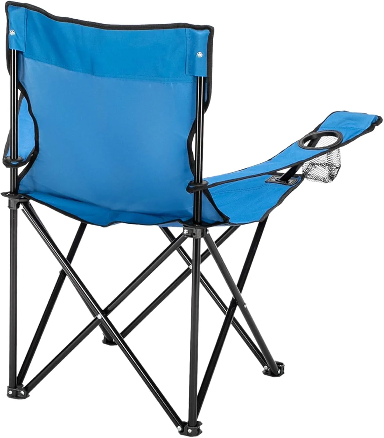 Outvita Folding Camping Chair, Portable Durable Armrest Chair with Cup Holder & Carry Bag for Outdoor Picnic Fishing, Weight Capacity 230 LBS, Set of 2 (Blue)