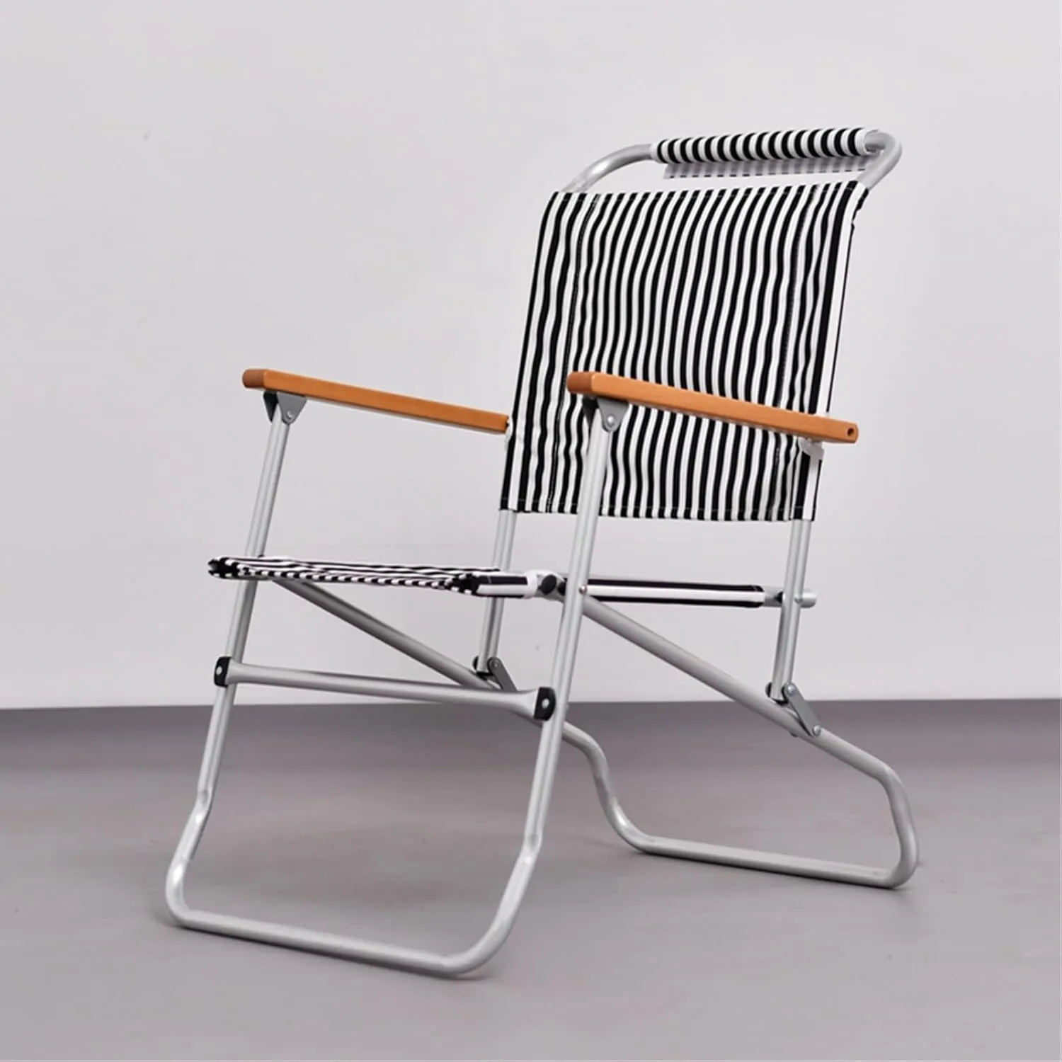 Oxford Cloth Folding Chair, Portable Outdoor Folding Chairs, Folding Dining Chair, All-Aluminum Alloy Bracket Structure, Suitable for Courtyard, Terrace, Picnic(Black)