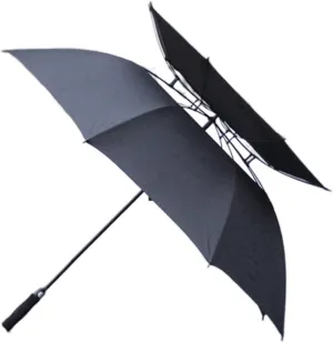 OXOAMP Stick Umbrellas Large Golf Umbrella 62 Inch Vented Windproof Auto Open Double Canopy Oversized Durability Stylish (Color : Black)