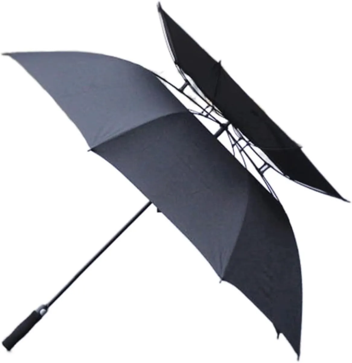 OXOAMP Stick Umbrellas Large Golf Umbrella 62 Inch Vented Windproof Auto Open Double Canopy Oversized Durability Stylish (Color : Black)