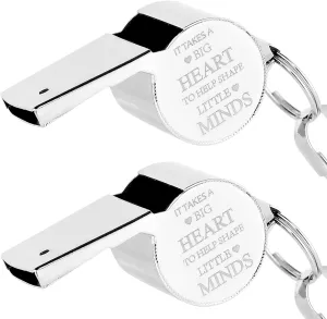 Pack of 2 Gifts for Coach Whistle Basketball Volleyball Baseball Coach Gift for Men Women Teacher - It Takes A Big Heart to Help Shape Little Minds