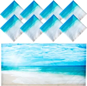 Patelai 8 Pack Fluorescent Light Covers for Classroom Ceiling 4 x 2 Feet Magnetic Light Covers Filter for Office School Drop Ceiling Supplies(Beach in Sunny Day)