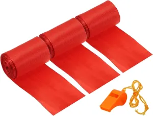 PATIKIL Finish Line Satin Ribbon 9.8ft x 2in, 3 Pack Polyester Fabric Tape with Whistle for Outdoor Athletics Sprint Running Race Sport