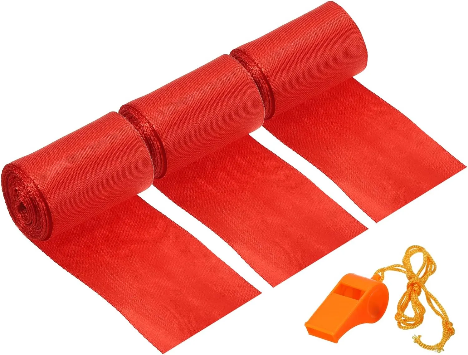 PATIKIL Finish Line Satin Ribbon 9.8ft x 2in, 3 Pack Polyester Fabric Tape with Whistle for Outdoor Athletics Sprint Running Race Sport